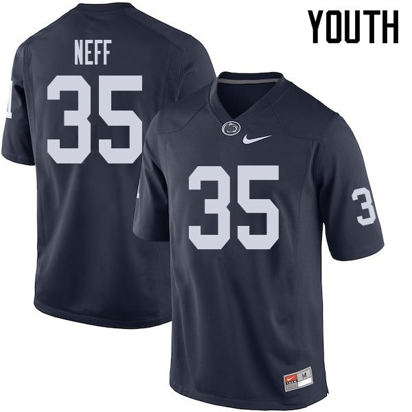 Youth #35 Justin Neff Penn State Nittany Lions College Football Jerseys Sale-Navy